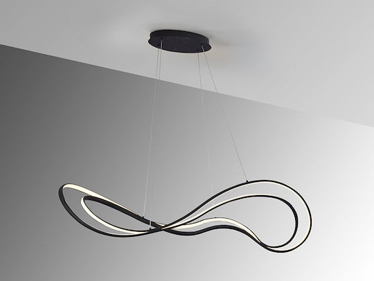 Danza Adjustable Pendant Light Black LED with Warm White Light 115x28x30cm