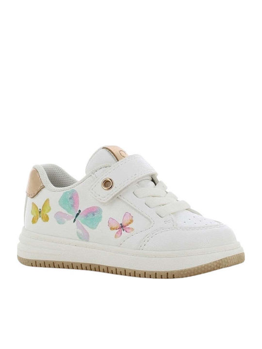 Παιδικά Sneakers Ανατομικά με Σκρατς Λευκά