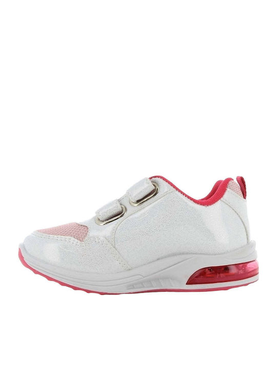 Kinder Sneakers mit Klettverschluss & Lichtern Weiß