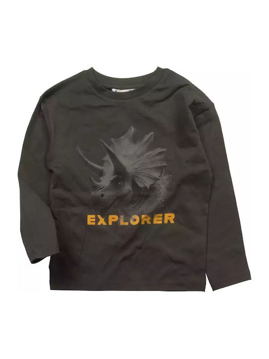 Παιδική Μπλούζα Μακρυμάνικη Μαύρη Explorer