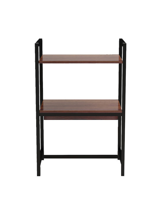 Walnut Bookcase Black 53x35x80cm