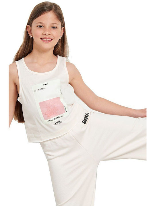 Kids' Crop Top Sleeveless Beige