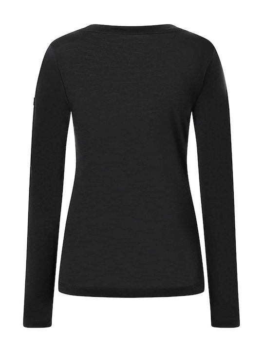 Damen Bluse Langärmelig Schwarz