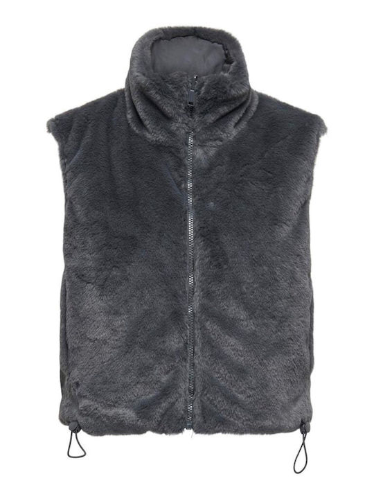 Life Ärmellose Damen Strickjacke mit Reissverschluss Blackened Pearl