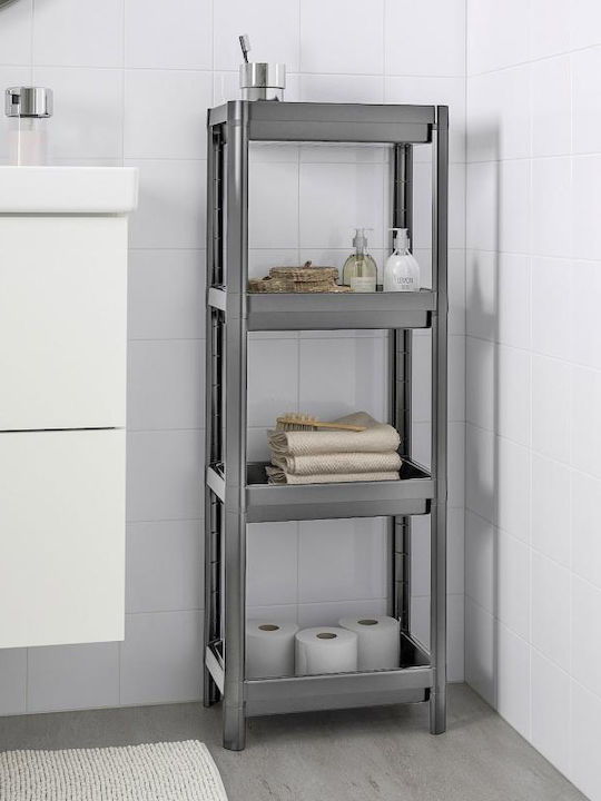 Viosarp Floor Bathroom Shelf Plastic with 4 Shelves 36x23x100cm White