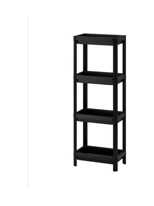 Viosarp Floor Bathroom Shelf Plastic with 4 Shelves 36x23x100cm White