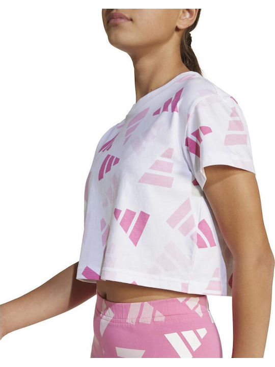 Παιδικό Crop Top Κοντομάνικο Λευκό Essentials
