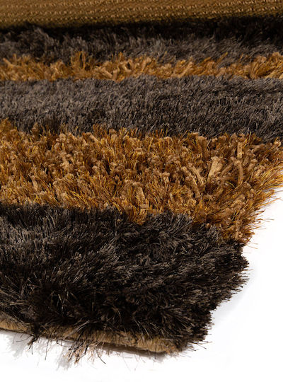 Royal Carpet Street Fashion Stripes Handgefertigt Zottelig Synthetisch,Polyester/Cotton/Leather Gold