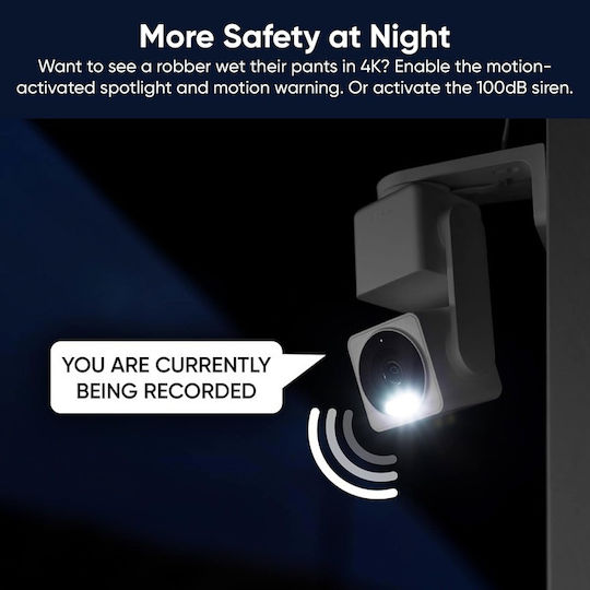 Wyze v4 IP Cameră de Supraveghere Wi-Fi 4K cu Comunicare Bidirecțională