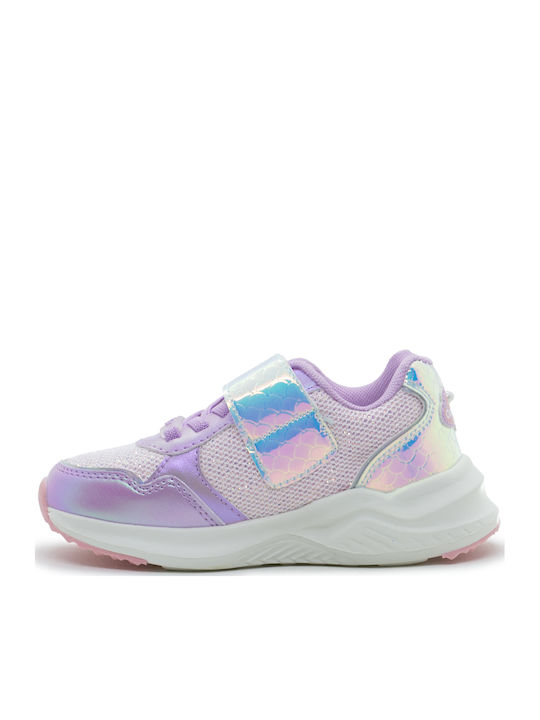 Παιδικά Sneakers με Σκρατς & Φωτάκια Λιλά
