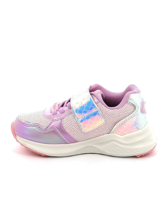 Παιδικά Sneakers με Σκρατς & Φωτάκια Λιλά