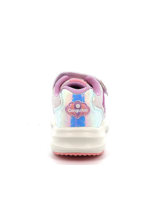 Παιδικά Sneakers με Σκρατς & Φωτάκια Λιλά