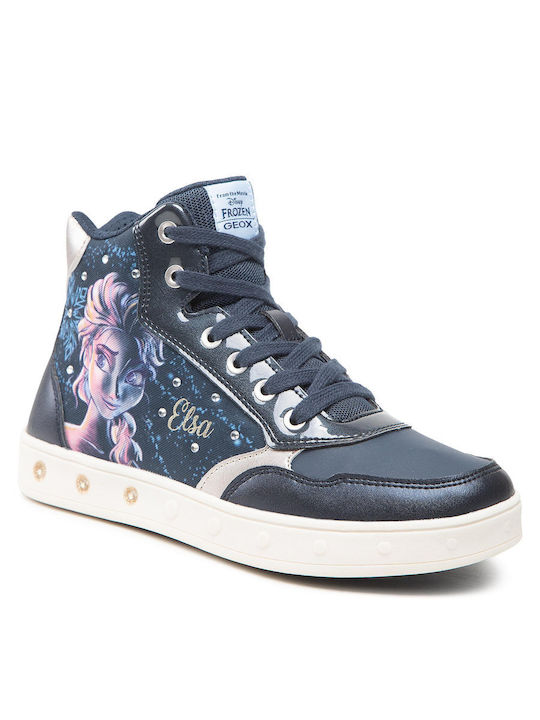 Frozen Kids Ankle Boots with Zipper and Lights Navy Blue