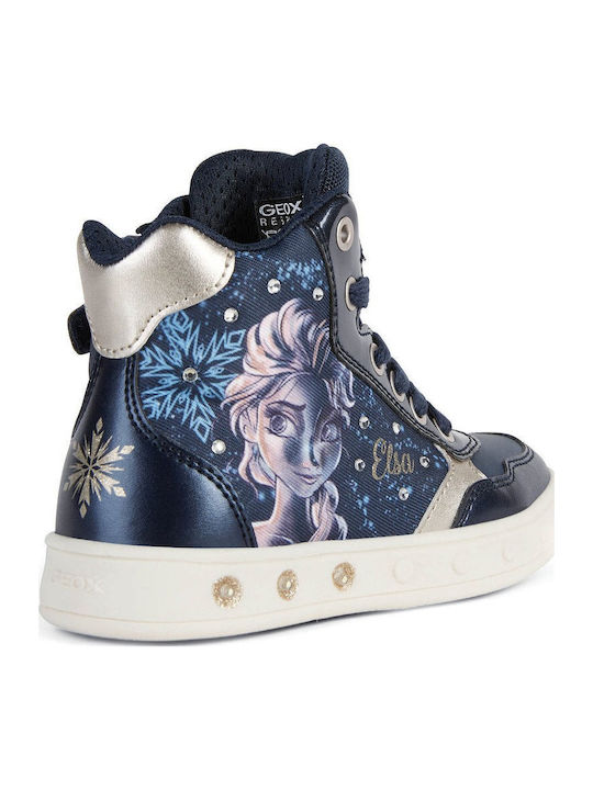 Frozen Kids Ankle Boots with Zipper and Lights Navy Blue