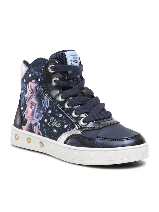 Frozen Kids Ankle Boots with Zipper and Lights Navy Blue