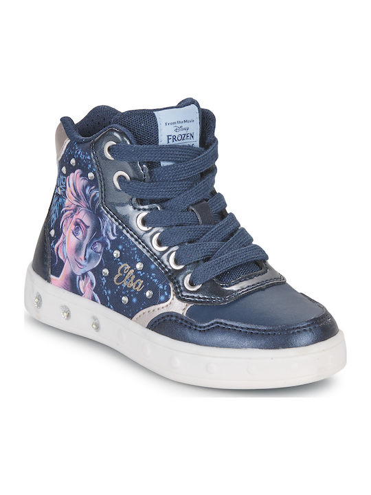 Frozen Kids Ankle Boots with Zipper and Lights Navy Blue