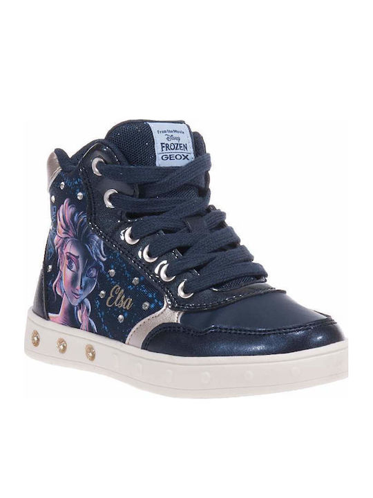 Frozen Kids Ankle Boots with Zipper and Lights Navy Blue