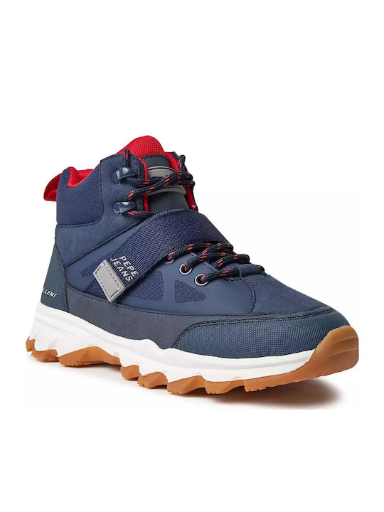 Peak Offroad Παιδικά Sneakers High με Σκρατς Μπλε