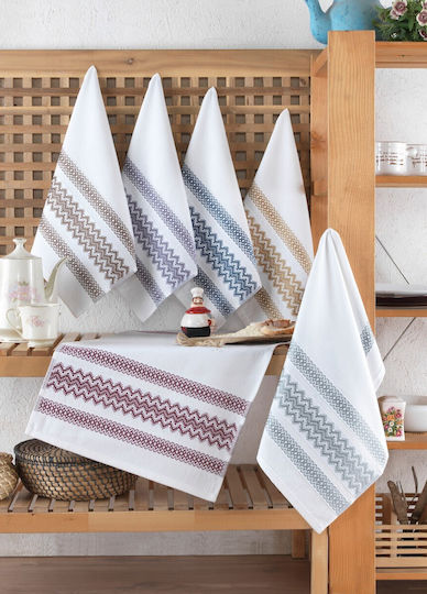 Şaheser Prosop din 100% Bumbac în Culoarea Alb 40x60cm 6buc