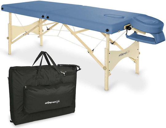 Habys Touch K651 Wooden Portable Blue Massage and Physiotherapy Bed 184x70cm