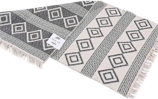 Balsan Aria Rug Rectangular Cotton with Fringes Dark Grey
