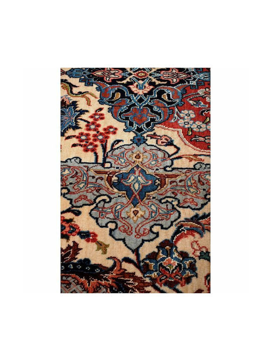 Viokarpet Isfahan Handmade Rug Rectangular with Fringes Red