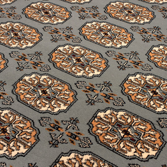 Isfahan 5602A Teppich Rechteckig Synthetisch,Polyester/Cotton/Leather mit Fransen Blue Cream