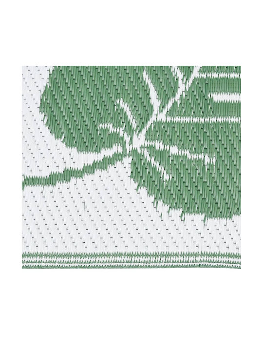 vidaXL Teppich Außenbereich Rechteckig Synthetisch,Polyester/Cotton/Leather Green