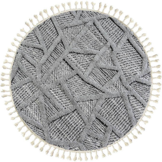 Madi Shard Teppich Rechteckig Synthetisch,Polyester/Cotton/Leather mit Fransen Grey