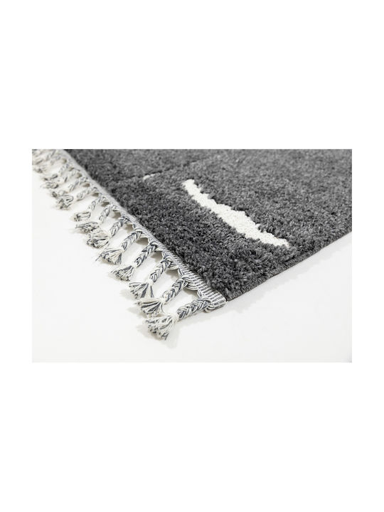 Ezzo Soffice B598AX2 Covor Rectangular Shaggy cu franjuri Cărbune de lemn
