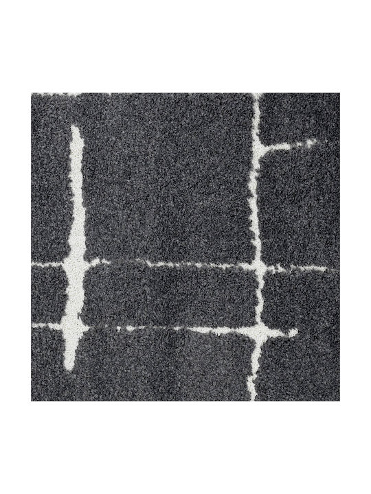 Ezzo Soffice B598AX2 Covor Rectangular Shaggy cu franjuri Cărbune de lemn