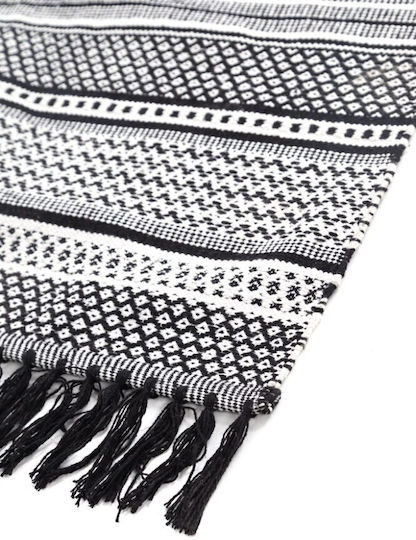 Royal Carpet Samaira Χειροποίητο Βαμβακερό με Κρόσια 160x230cm Black White Royal Carpet Samaira Χειροποίητο Βαμβακερό με Κρόσια 160x230cm Black White