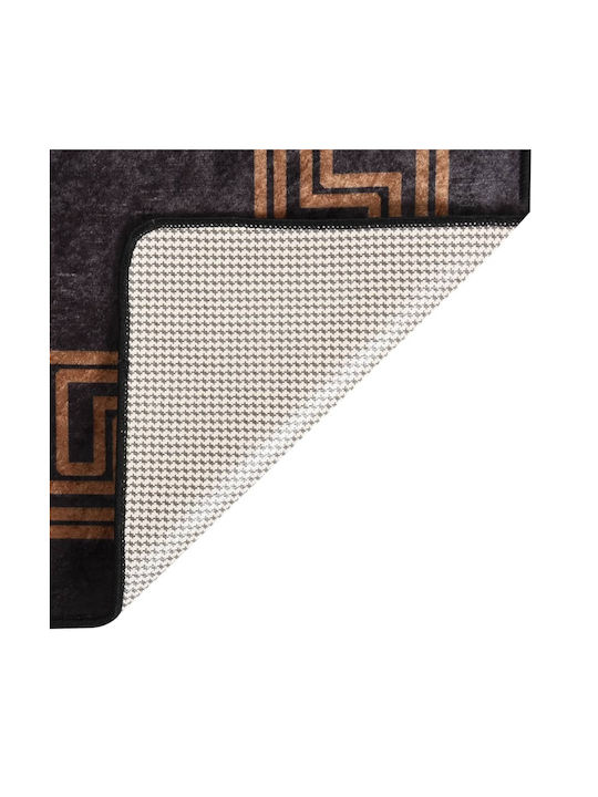 vidaXL Anti-slip Rug Rectangular Black / Gold