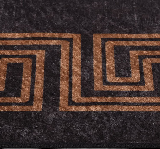 vidaXL Anti-slip Rug Rectangular Black / Gold