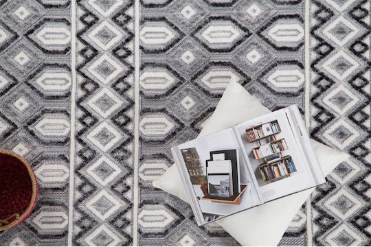 Royal Carpet Broadway 4842C Χαλί Ορθογώνιο με Κρόσια Gkri Skouro Leuko 240x300cm