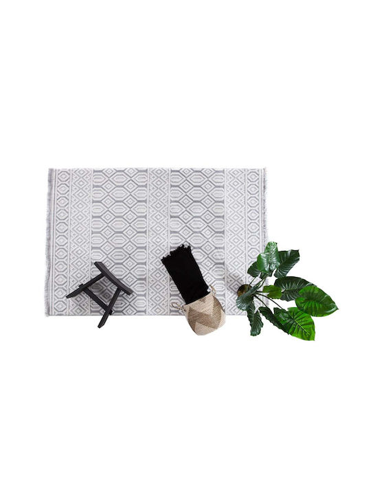 Royal Carpet Broadway 4842B Χαλί Ορθογώνιο με Κρόσια Leuko-Gkri White 200x290cm