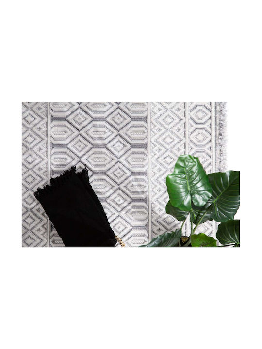 Royal Carpet Broadway 4842B Χαλί Ορθογώνιο με Κρόσια Leuko-Gkri White 200x290cm