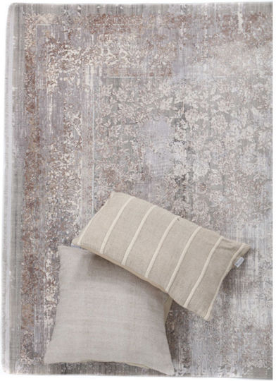 Royal Carpet Bamboo Silk 5987A Runner Silk Light Grey and Dark Beige 80x150cm