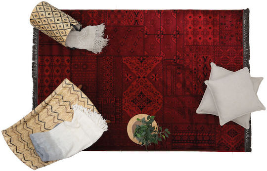 Royal Carpet Afgan 7675A Rug Rectangular with Fringes Dark Red