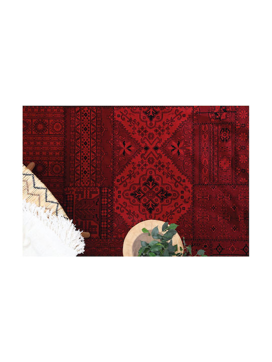 Royal Carpet Afgan 7675A Teppich Rechteckig Synthetisch,Polyester/Cotton/Leather mit Fransen Dark Red
