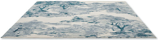 Ted Baker Landscape Toile Handmade Rug Rectangular Cotton Light Blue