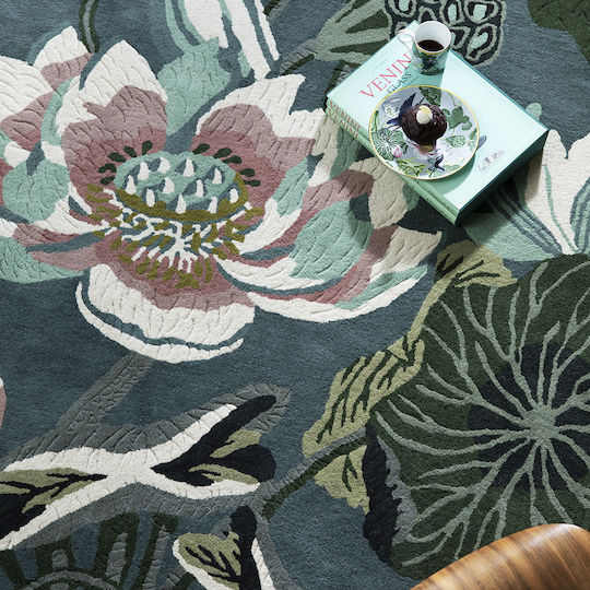 Wedgwood Waterlily 38608 Χειροποίητο Χαλί Ορθογώνιο Μάλλινο Πράσινο 250x350cm