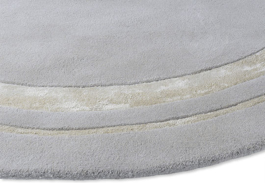 Laura Ashley Redbrook Χειροποίητο Χαλί Στρογγυλό Μάλλινο Silver Φ200cm