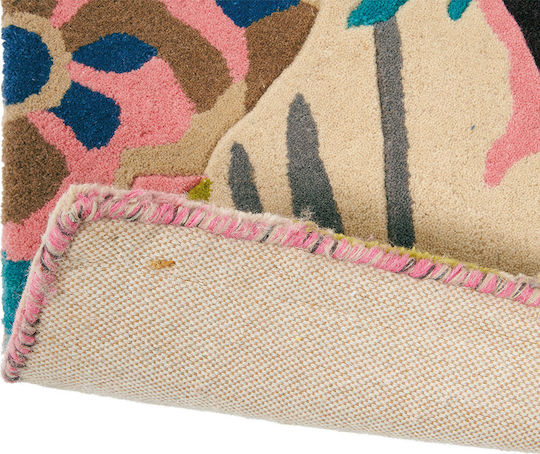 Brink & Campman Rose & Peony Cerise Handmade Rug Rectangular Wool Pink