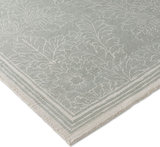 Laura Ashley Silchester Lucrat manual Covor Rectangular Bumbac Pale Sage