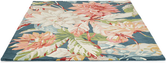 Sanderson Dahlia & Rosehip Χειροποίητο Χαλί Ορθογώνιο Μάλλινο Teal 170x240cm