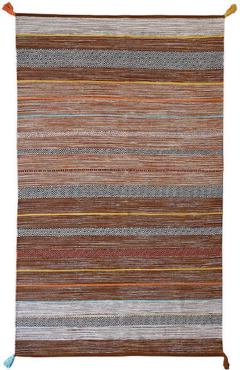 Newplan Kilim 6080 Lucrat manual Antiderapant Covor Rectangular Bej