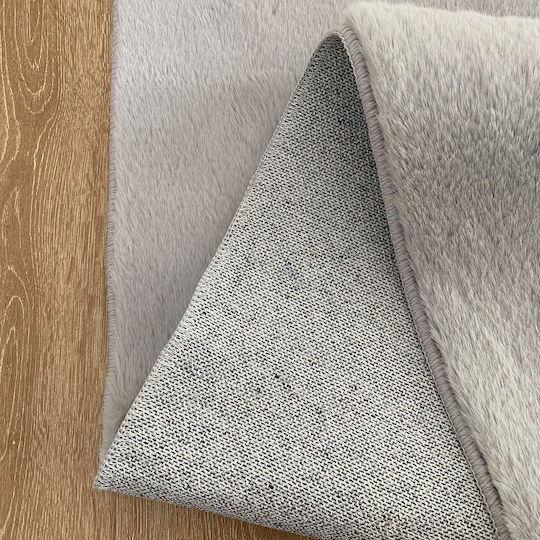 Beauty Home Art 9643 Противоплъзгащо Килим Правоъгълена Shaggy Furry Сив