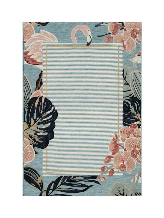 Newplan Garden 65240C Килим Правоъгълена Лятно време Син