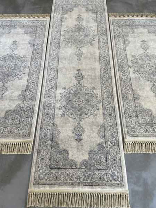 Bekas Carpets Covor Rectangular cu franjuri Gri